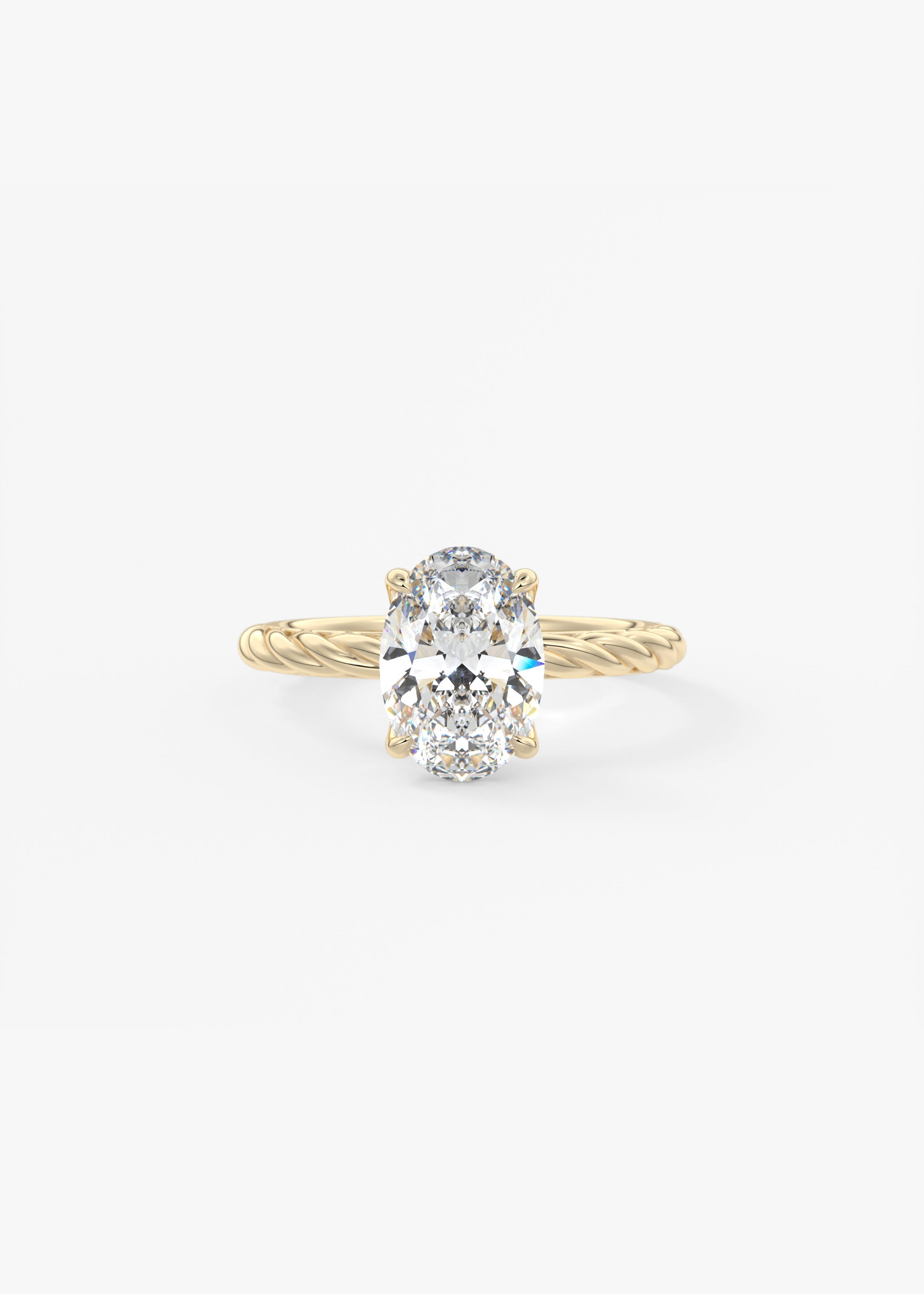 Oval Solitaire With Raised Basket Gallery Lab Grown Diamond Engagement Ring